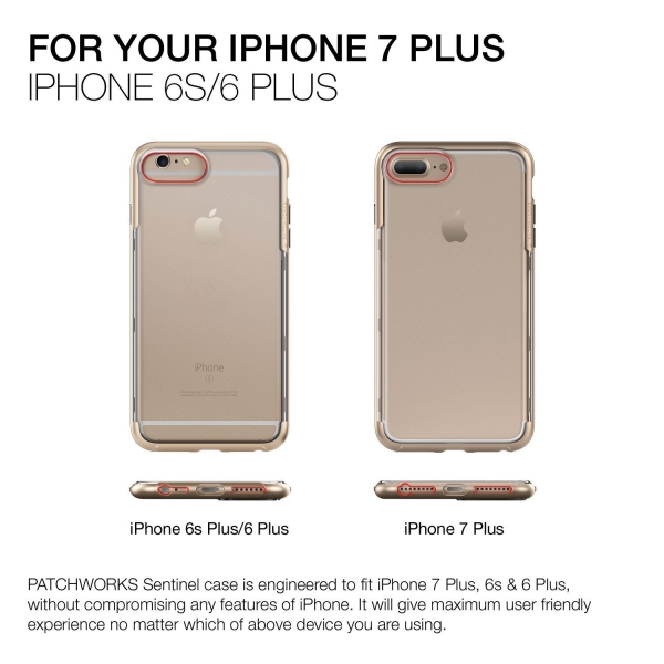 Patchworks iPhone 7 Plus / 6S Plus / 6 Plus Bumper Klf (Mil-STD-810G)-Gold