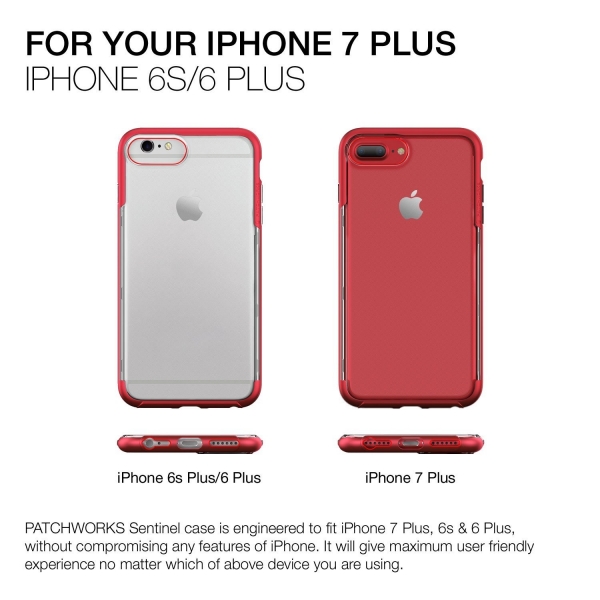 Patchworks iPhone 7 Plus / 6S Plus / 6 Plus Bumper Klf (Mil-STD-810G)-Red