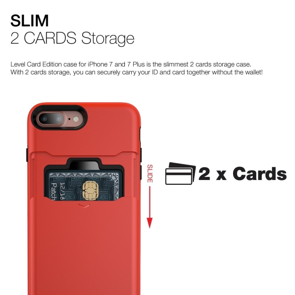 Patchworks iPhone 7 Plus Czdan Klf (Mil-STD-810G)-Red