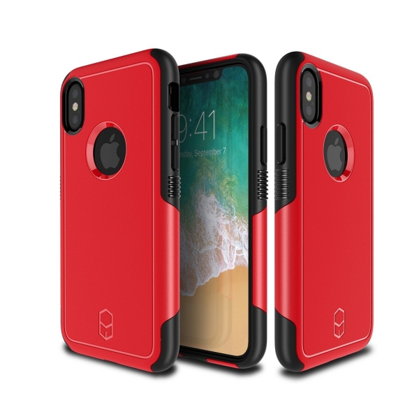 Patchworks Apple iPhone X Aegis Serisi Klf-Red Black