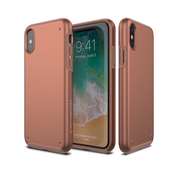 Patchworks Apple iPhone X Chroma Serisi Klf (MIL-STD-810G)-Gold