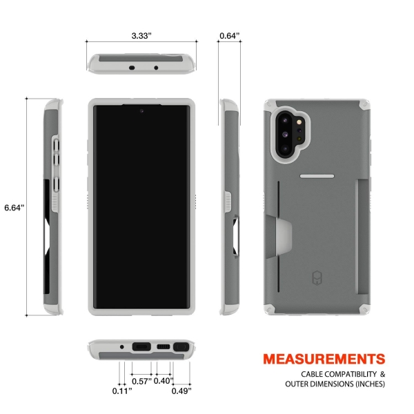 Patchworks Galaxy Note 10 Plus Level Czdan Klf (MIL-STD-810G)-Gray