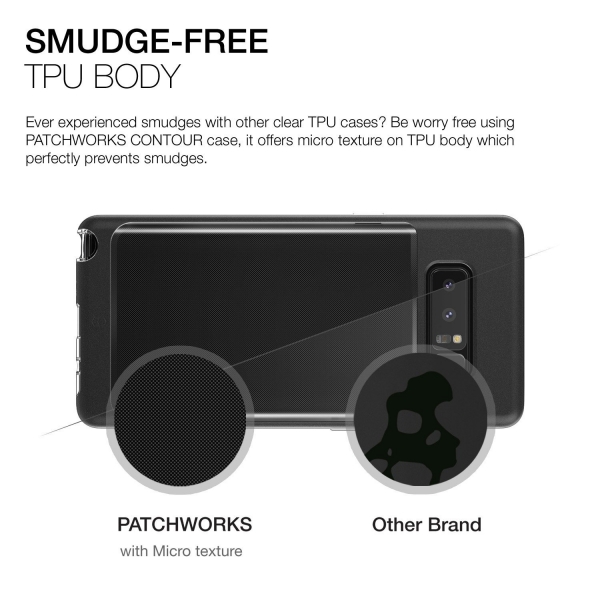 Patchworks Samsung Galaxy Note 8 Contour Serisi Klf (MIL-STD-810G)-Black