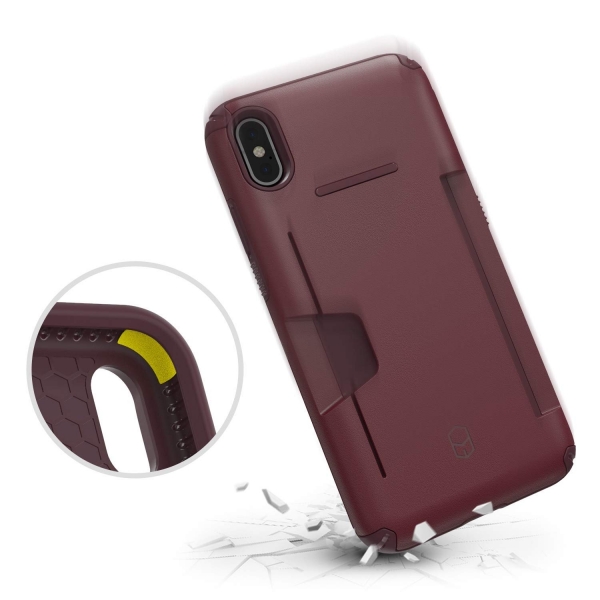 Patchworks iPhone XS Max Level Czdan Klf (MIL-STD-810G)-Wine