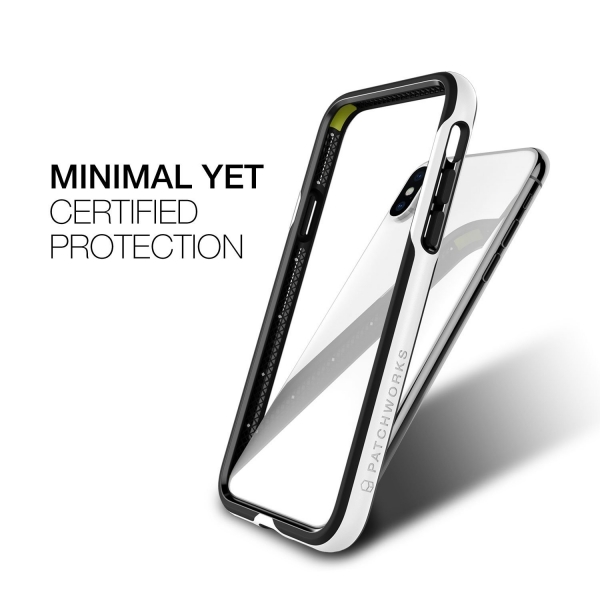 Patchworks iPhone X Level Silhouette Bumper Klf (MIL-STD-810G)-White