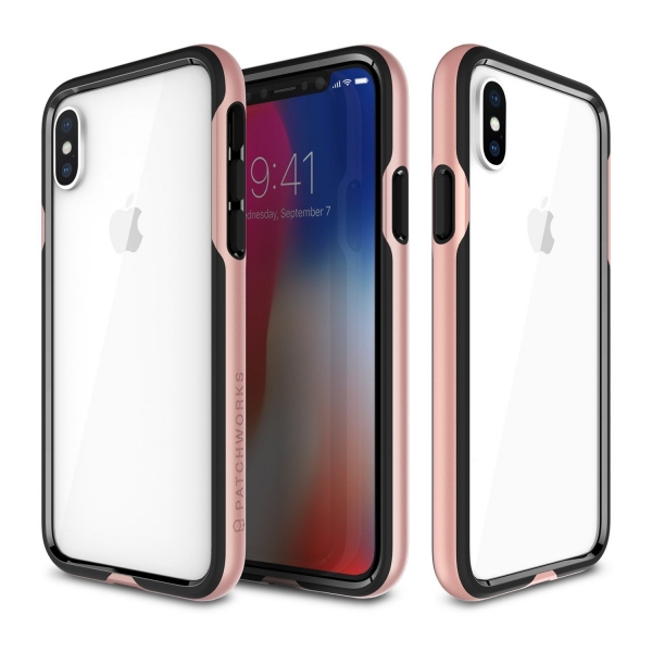 Patchworks iPhone X Level Silhouette Bumper Klf (MIL-STD-810G)-Rose Gold