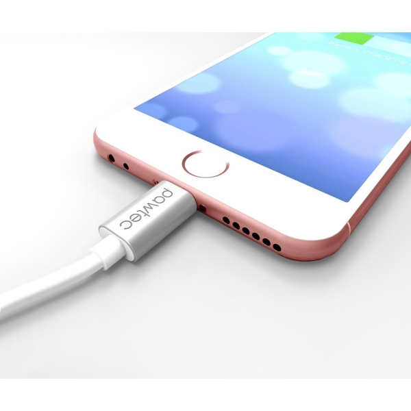 Pawtec Lightning to USB Kablo (1M)-Silver Aluminum White