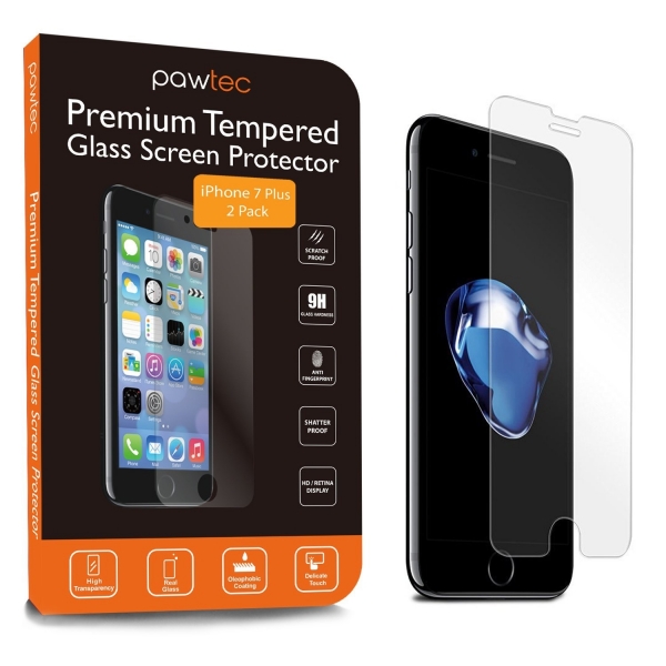 Pawtec iPhone 8 Plus Temperli Cam Ekran Koruyucu (2 Adet)