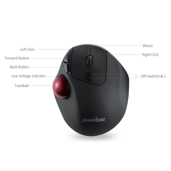Perixx 717 Kablosuz Programlanabilir Trackball Mouse