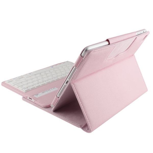 Peyou iPad Keyboard Klf-White keyboard   Pink case cover