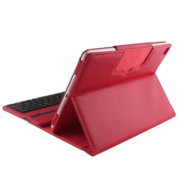 Peyou iPad Keyboard Klf-Black keyboard   Red case cover