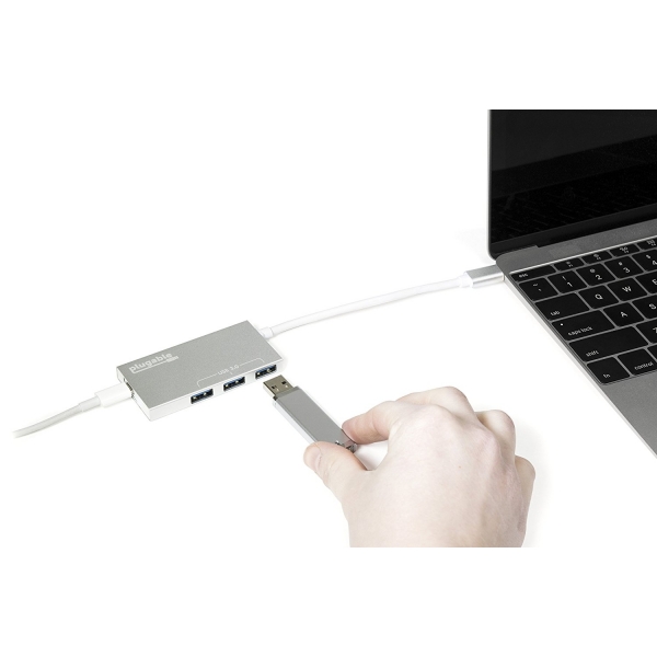 Plugable USB-C 3 Balantl USB 3.0 Hub Adaptr