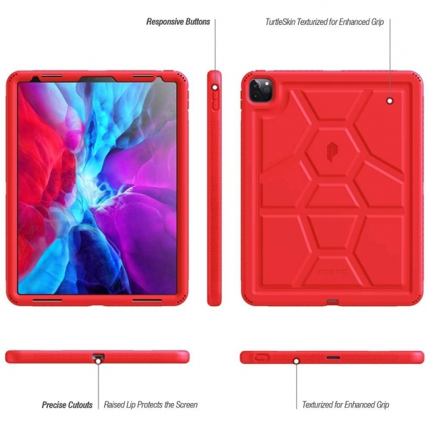 Poetic Apple iPad Pro TurtleSkin Serisi Klf (12.9 in)(2020)-Red