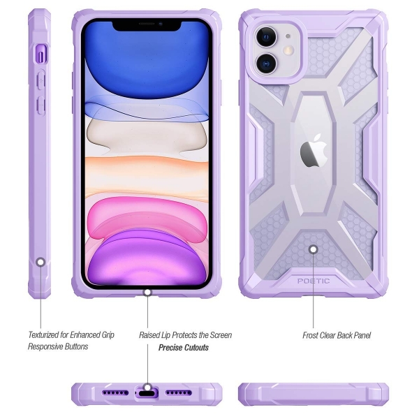 Poetic Apple iPhone 11 Affinity Serisi Klf (MIL-STD 810G)-Purple