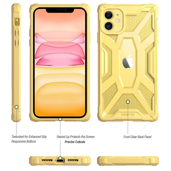 Poetic Apple iPhone 11 Affinity Serisi Klf (MIL-STD 810G)-Yellow