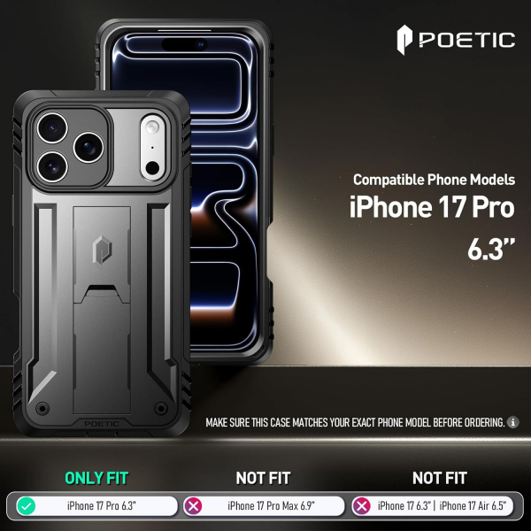 Poetic Apple iPhone 17 Pro Max Revolution Klf -Black