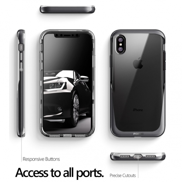 Poetic Apple iPhone X Lucent Kaplama Bumper Klf-Black