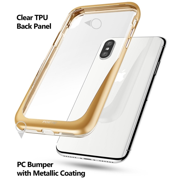 Poetic Apple iPhone XS / X Lucent Kaplama Bumper Klf-Gold