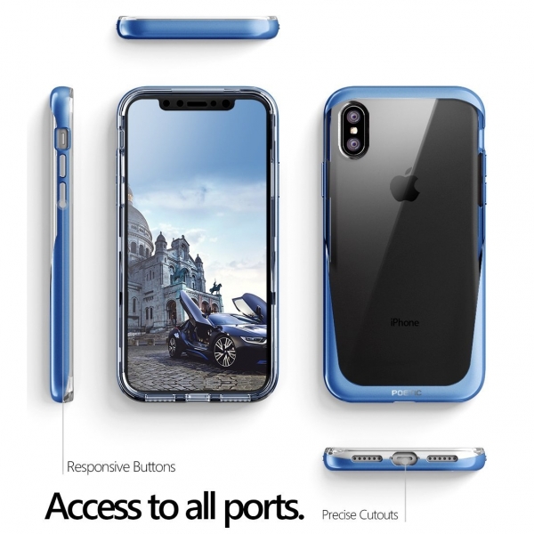 Poetic Apple iPhone X Lucent Kaplama Bumper Klf-Blue