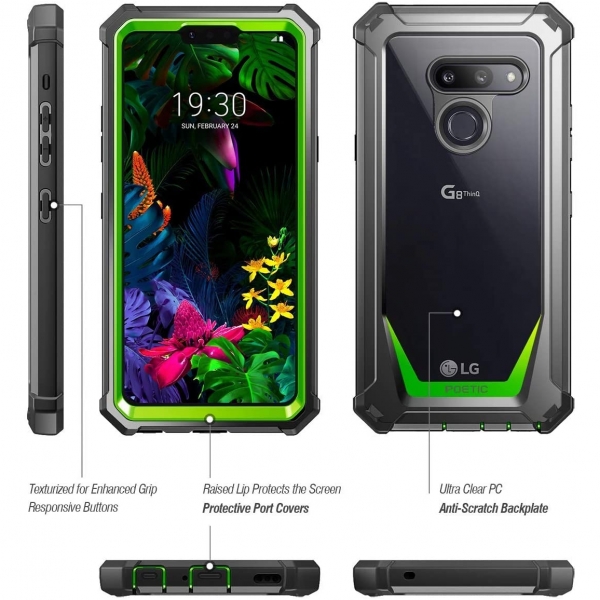 Poetic LG G8 ThinQ Guardian Serisi Klf (MIL-STD-810G)-Green
