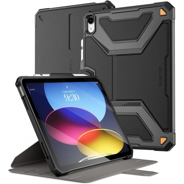 Poetic Explorer Serisi iPad 10.Nesil 360 Derece Standl Klf (10.9 in)-Black