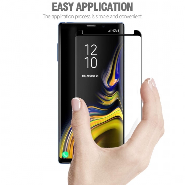 Poetic Galaxy Note 9 Temperli Cam Ekran Koruyucu (Siyah)