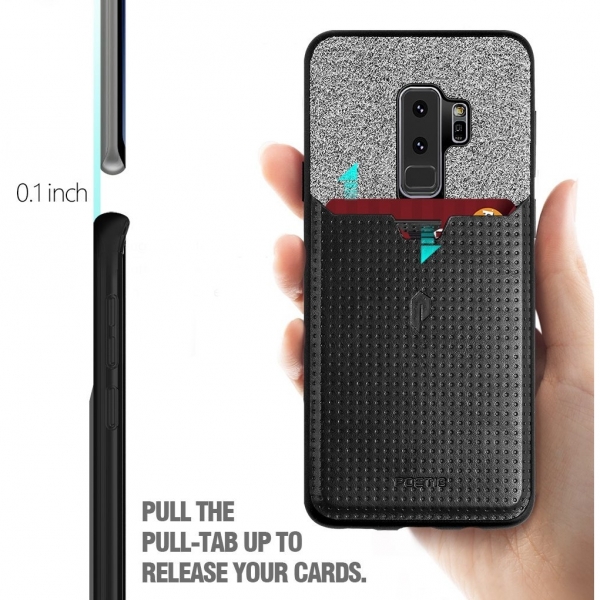 Poetic Galaxy S9 Plus Nubuk Kartlkl Klf-Black