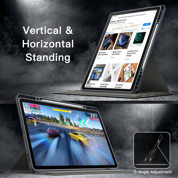 JETech Galaxy Tab S10 FE Plus Rotating Klf-Grey