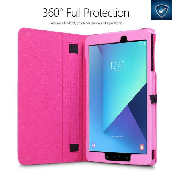 Poetic Galaxy Tab S3 Deri Stand Klf (9.7 in)-Pink