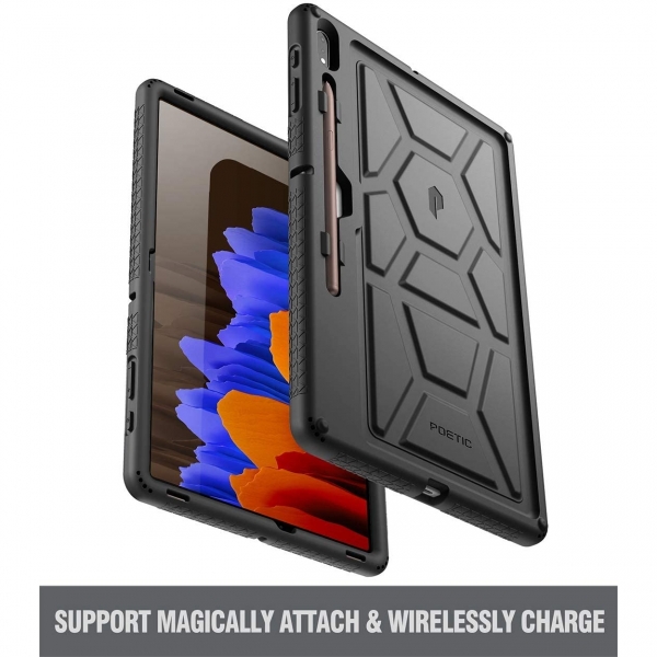Poetic Galaxy Tab S7 Plus TurtleSkin Serisi Klf (12.4 in)-Black