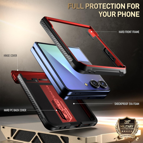 Poetic Galaxy Z Flip 7 Spartan Klf-Metallic Red