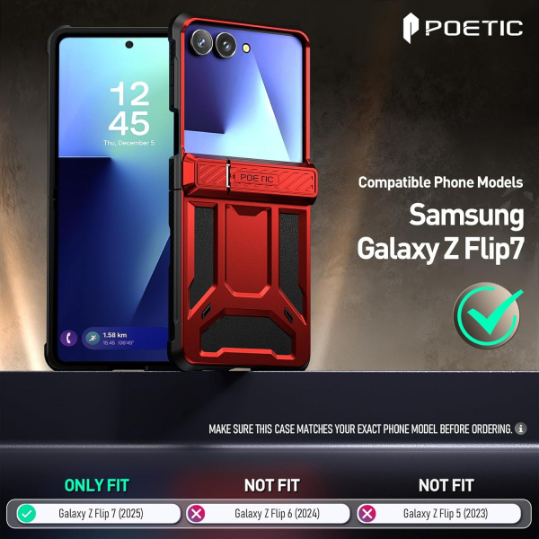 Poetic Galaxy Z Flip 7 Spartan Klf-Metallic Red