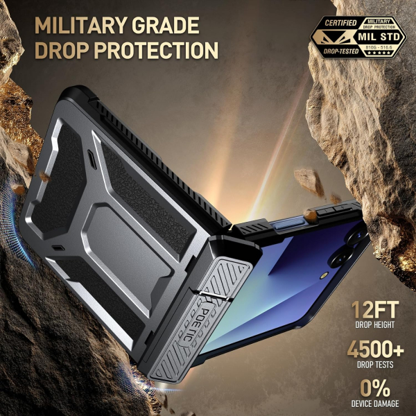Poetic Galaxy Z Flip 7 Spartan Klf-Metallic Gun Metal 