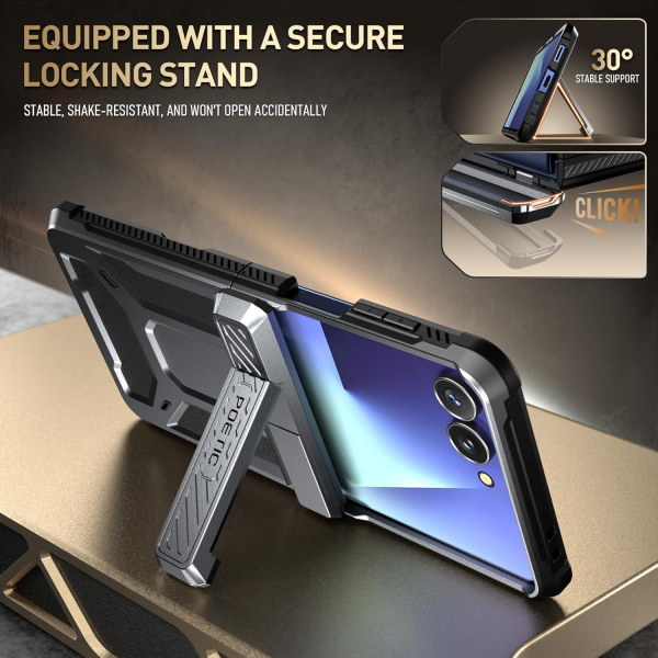 Poetic Galaxy Z Flip 7 Spartan Klf-Metallic Gun Metal 