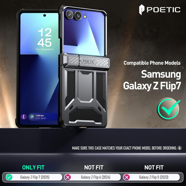 Poetic Galaxy Z Flip 7 Spartan Klf-Metallic Gun Metal 