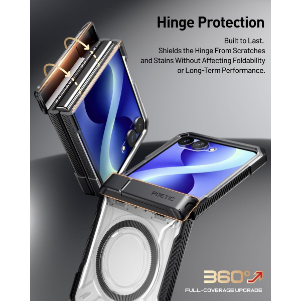 Poetic Galaxy Z Flip 8 MagSafe Darbe Korumal� K�l�f-Black/Clear