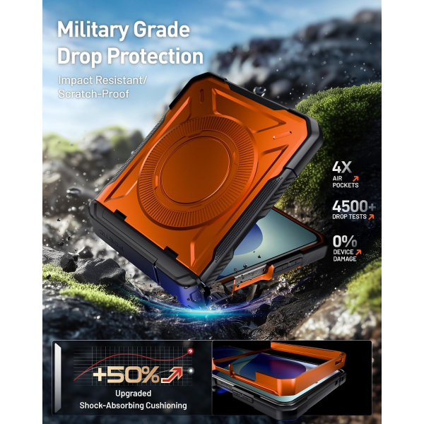 Poetic Galaxy Z Flip 8 MagSafe Darbe Korumal� K�l�f-Metallic Orange