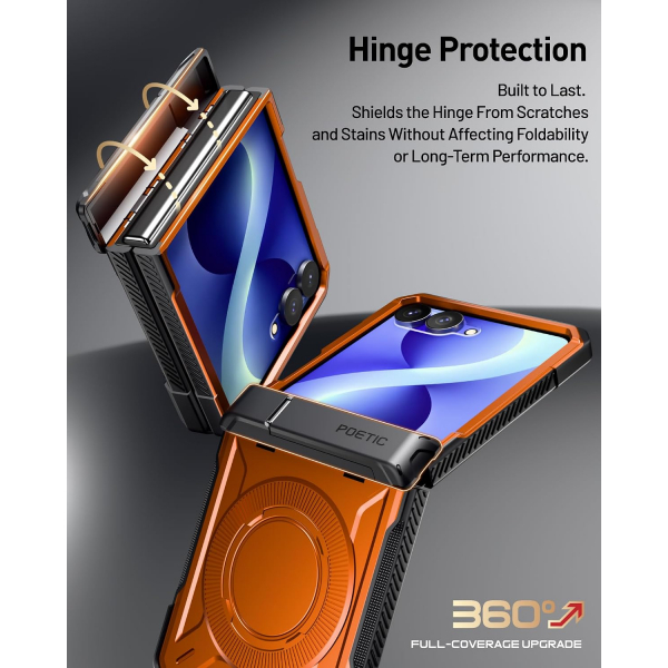 Poetic Galaxy Z Flip 8 MagSafe Darbe Korumal� K�l�f-Metallic Orange