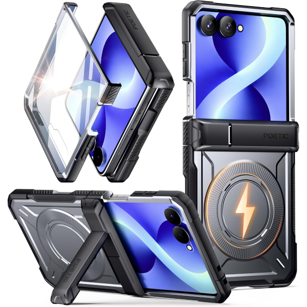 Poetic Galaxy Z Flip 8 MagSafe Darbe Korumal� K�l�f-Gun Metal