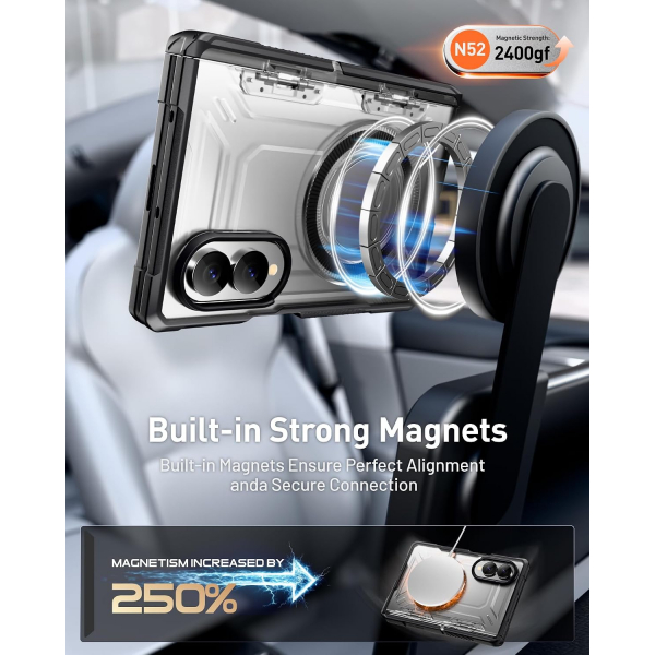 Poetic Galaxy Z Fold 8 MagSafe Ekran Koruyuculu K�l�f-Black/Clear