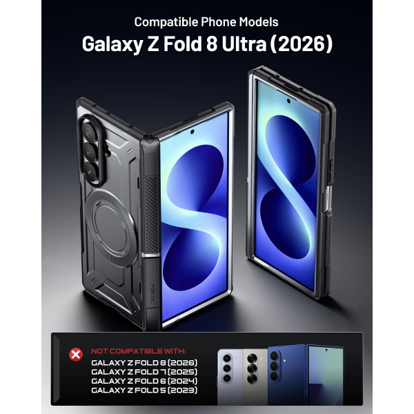 Poetic Galaxy Z Fold 8 Ultra MagSafe Standl� K�l�f-Gun Metal