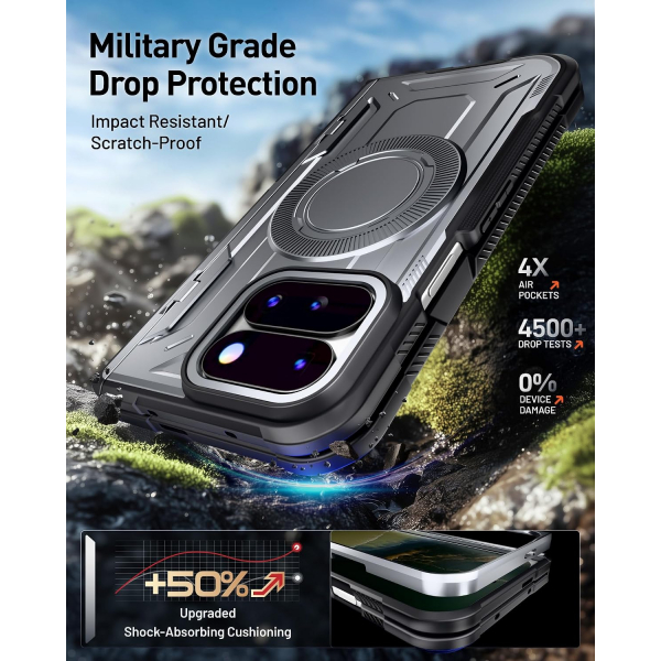Poetic Google Pixel 11 Pro Fold Tam Korumal� K�l�f -Metallic Gun Metal