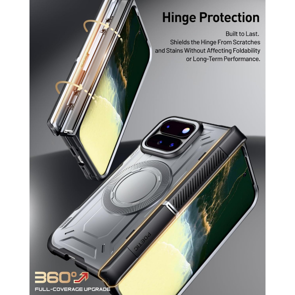 Poetic Google Pixel 11 Pro Fold Tam Korumal� K�l�f -Metallic Gun Metal