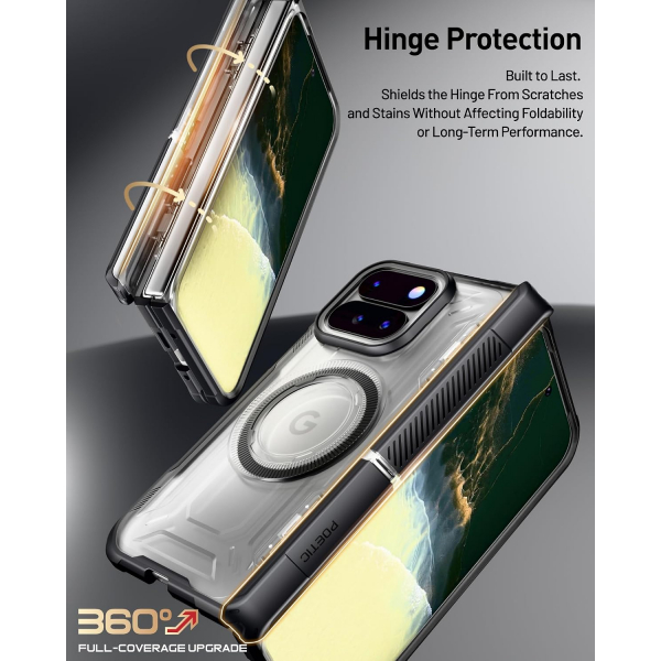 Poetic Google Pixel 11 Pro Fold Tam Korumal� K�l�f -Black Clear