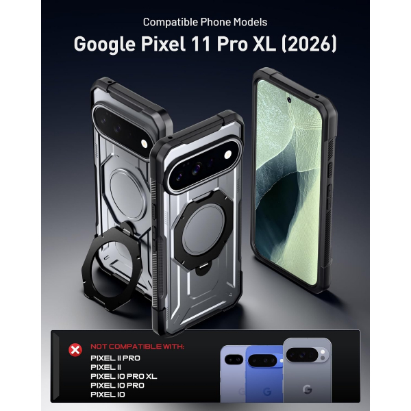Poetic Google Pixel 11 Pro XL D�ner Standl� K�l�f-Metallic Gun Metal