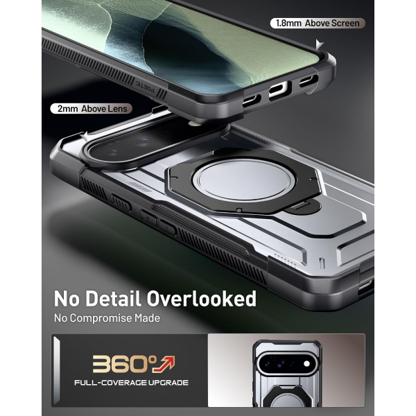 Poetic Google Pixel 11 Pro XL D�ner Standl� K�l�f-Metallic Gun Metal