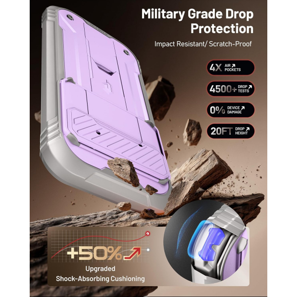 Poetic Google Pixel 11 Pro XL Standl� Tam Koruma K�l�f -Purple