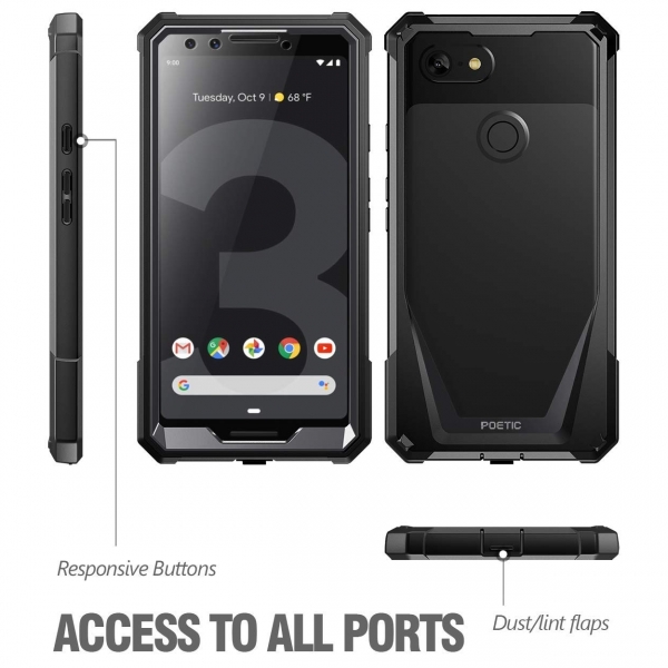 Poetic Google Pixel 3 Guardian Serisi Klf-Black