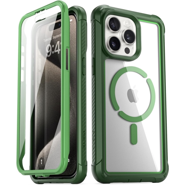 Poetic Guardian MagPro Serisi Apple iPhone 15 Pro Max Klf -Green