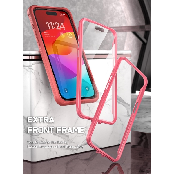 Poetic Guardian MagPro Serisi Apple iPhone 15 Pro Max Klf -Coral Pink